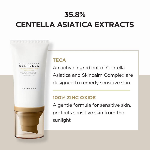 SKIN1004 Centella Air-fit Suncream Light - Soothing Hydrating & Brightening