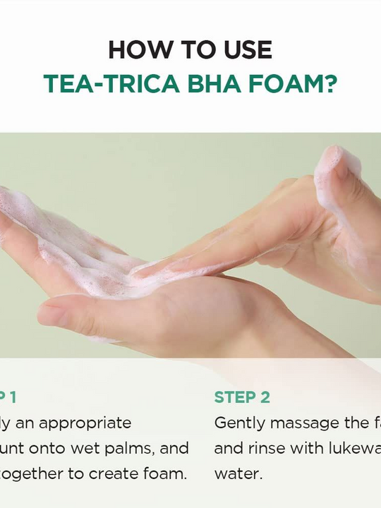 SKIN1004 Tea-Trica BHA Foam - Pro Deep Cleansing & Acne Relief Face Wash