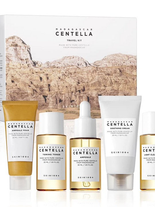 SKIN1004 Centella Travel Kit - Toner, Ampoule, Cleanser & Soothing Care Set