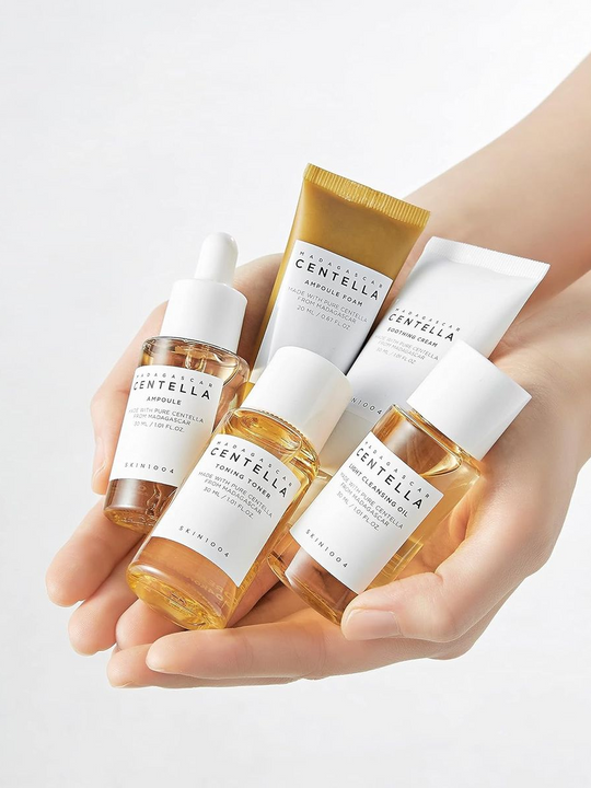 SKIN1004 Centella Travel Kit - Toner, Ampoule, Cleanser & Soothing Care Set