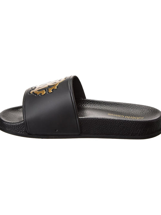 Roberto Cavalli Unisex Sandal Pool Slide - Black & Gold