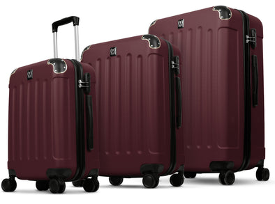Swiss Hufeisen 3-Piece Travel Luggage Set - Bordeaux Gold