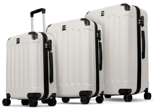 Swiss Hufeisen 3-Piece Travel Luggage Set - Cream & Gold