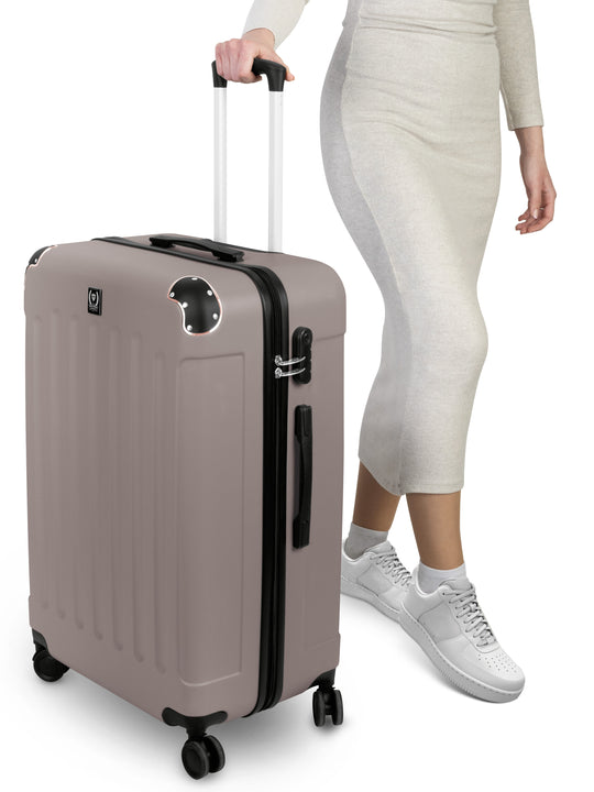 Swiss Hufeisen 3-Piece Travel Luggage Set - Taupe & Rose Gold