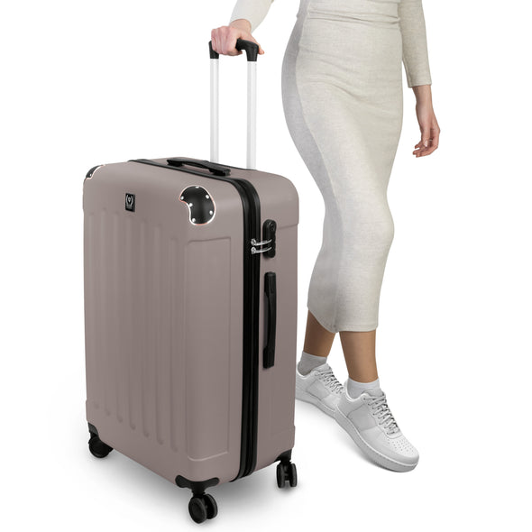 Swiss Hufeisen 3-Piece Travel Luggage Set - Taupe & Rose Gold