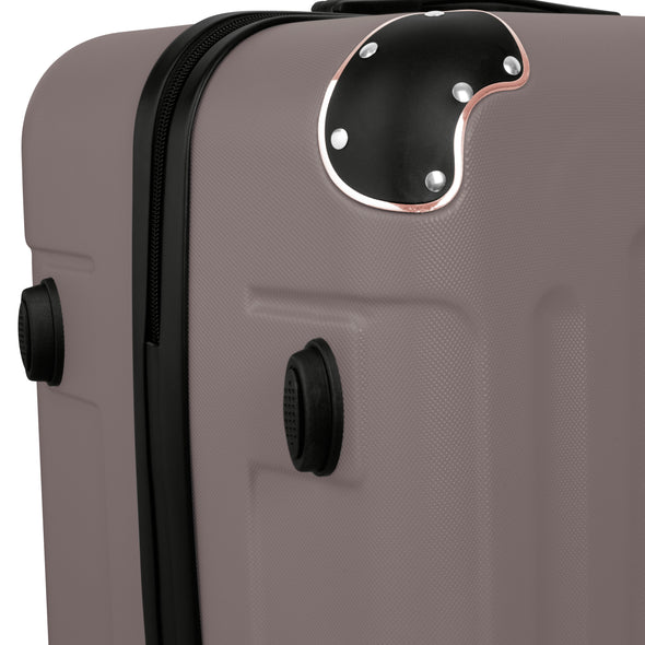 Swiss Hufeisen 3-Piece Travel Luggage Set - Taupe & Rose Gold