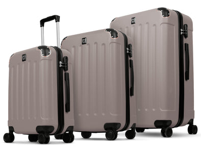 Swiss Hufeisen 3-Piece Travel Luggage Set - Taupe & Rose Gold