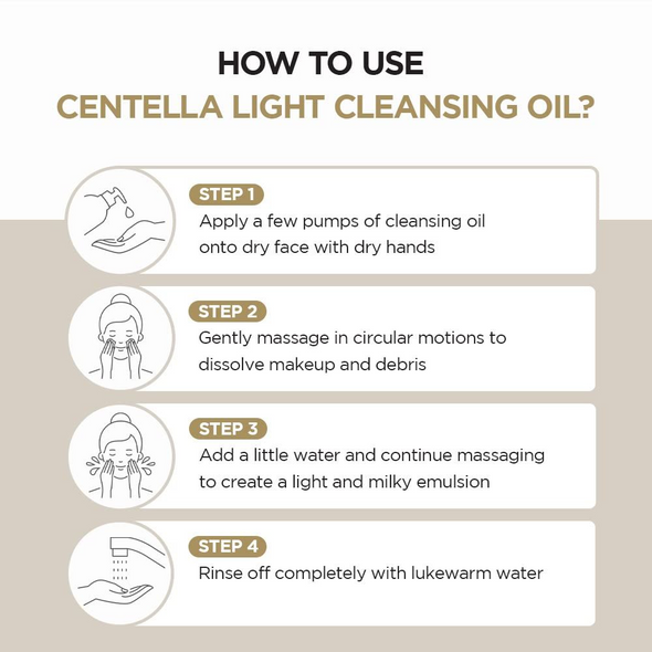 SKIN1004 Centella Light Cleansing Oil - Korean Gentle Double Face Cleanser