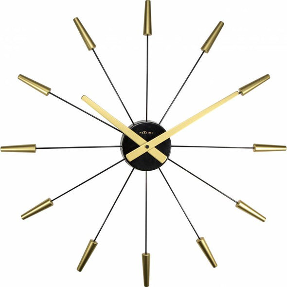 NeXtime 58cm PlugInn Stainless Steel Pointed Wall Clock - Gold