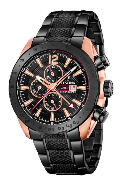 Festina Prestige Analogue Men's Wrist Watch - Black-Gold F20481/1