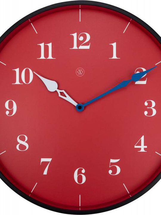 NeXtime 40cm Arthur Plastic Round Wall Clock - Red
