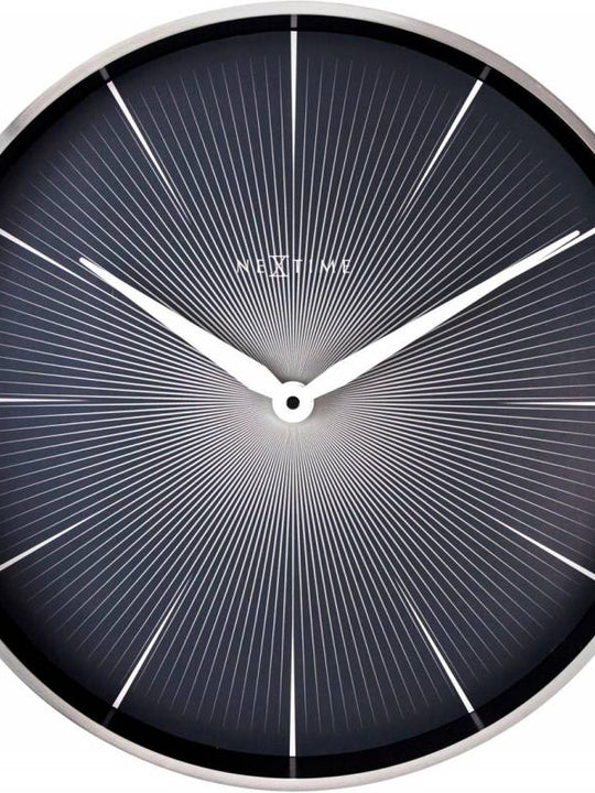 NeXtime 40cm 2 Seconds Metal Round Wall Clock - Black