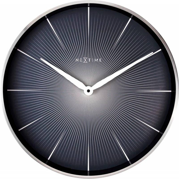 NeXtime 40cm 2 Seconds Metal Round Wall Clock - Black