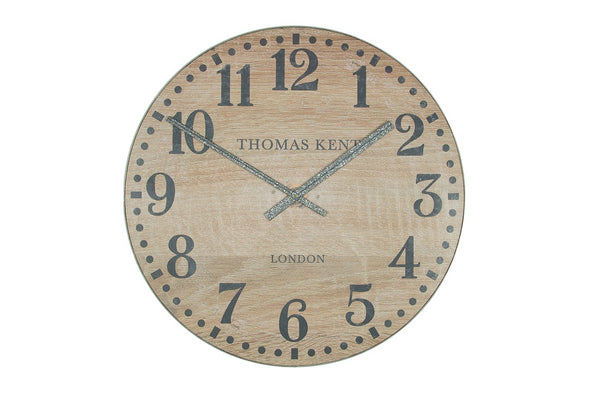 Thomas Kent 38cm Wharf Wood Effect Open Face Round Wall Clock