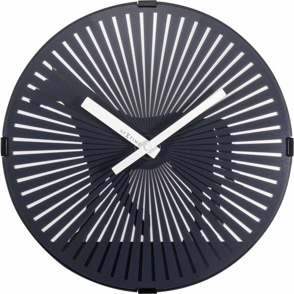 NeXtime 30cm Walking Horse Motion Plastic Round Wall Clock - Black