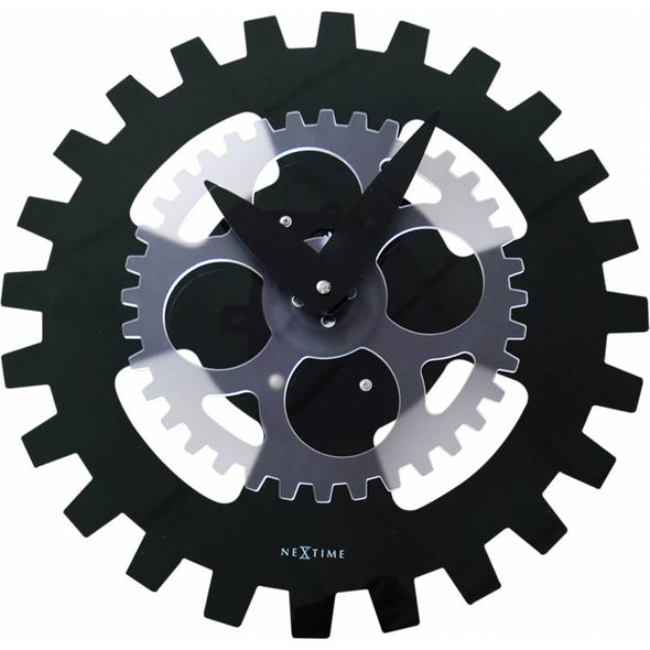 NeXtime 35cm Moving Gears Acrylic Motion Wall Clock - Black