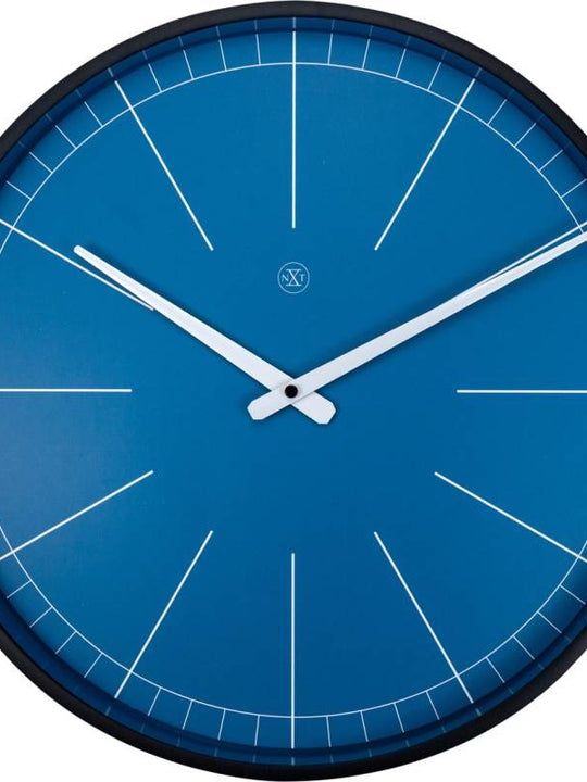 NeXtime 40cm Ethan Plastic Round Wall Clock - Blue 7328BL