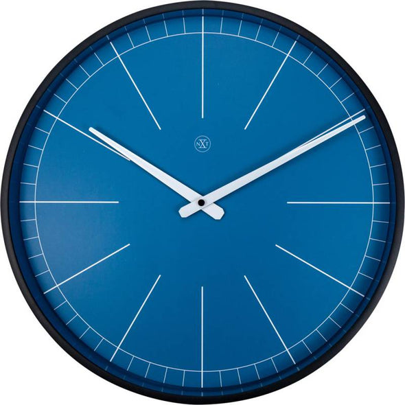 NeXtime 40cm Ethan Plastic Round Wall Clock - Blue 7328BL