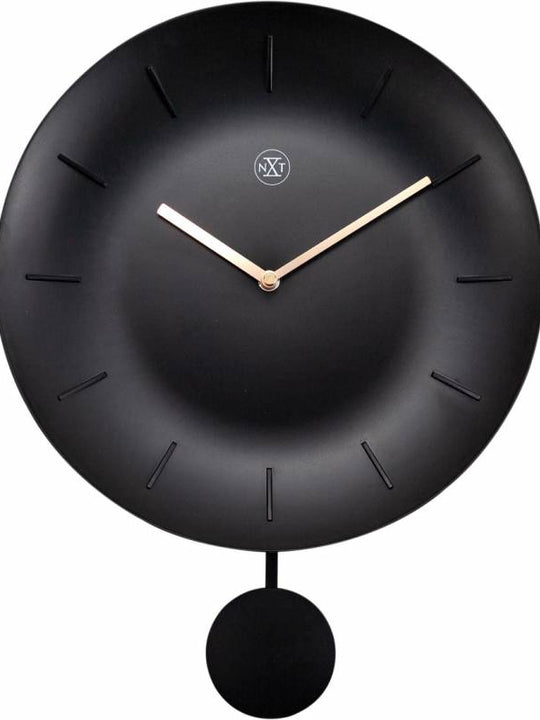 NeXtime 30cm Bowl Plastic Round Wall Clock - Black 7339ZW