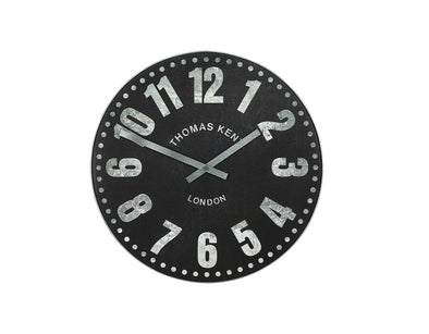 Thomas Kent 38cm Wharf Open Face Round Wall Clock - Black
