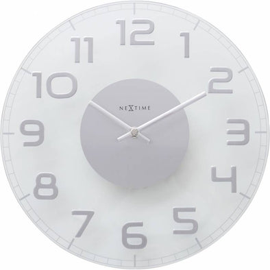 NeXtime 30cm Classy Round Transparent Glass Round Shaped Wall Clock