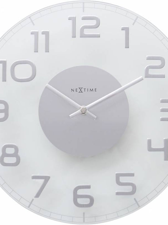 NeXtime 30cm Classy Round Transparent Glass Round Shaped Wall Clock