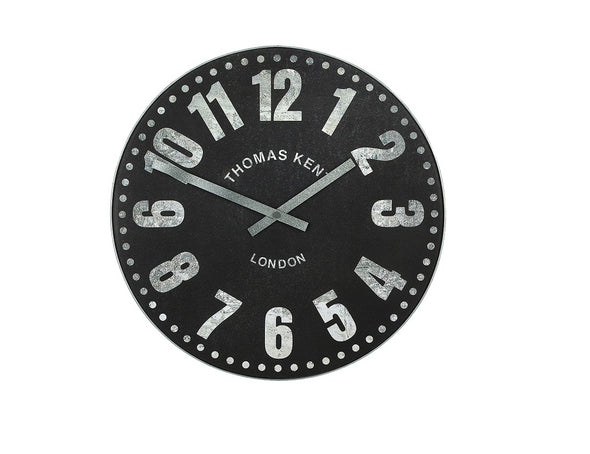 Thomas Kent 56cm Wharf Open Face Round Wall Clock - Black
