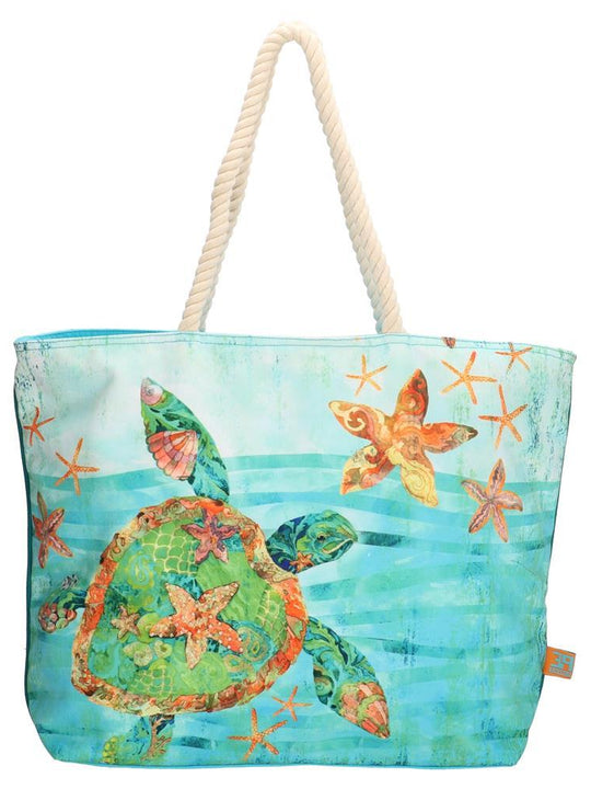 PE-Florence Turtle Sea Ladies Shopper Bag - Mint