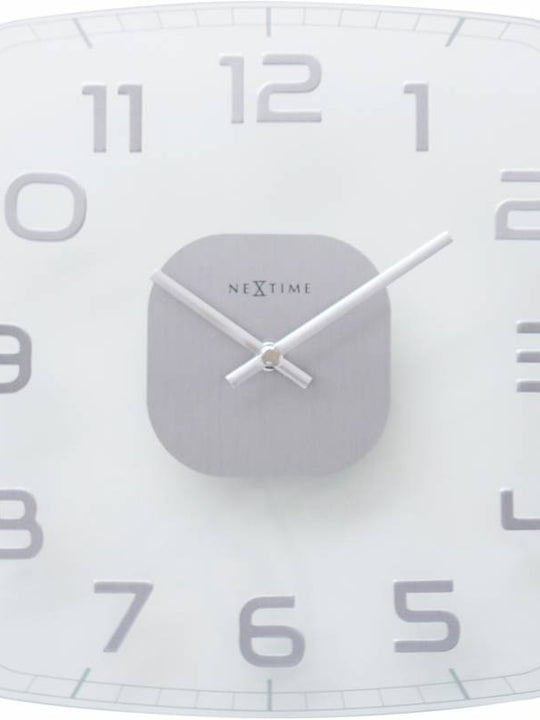 NeXtime 30cm Classy Square Transparent Square Shaped Wall Clock