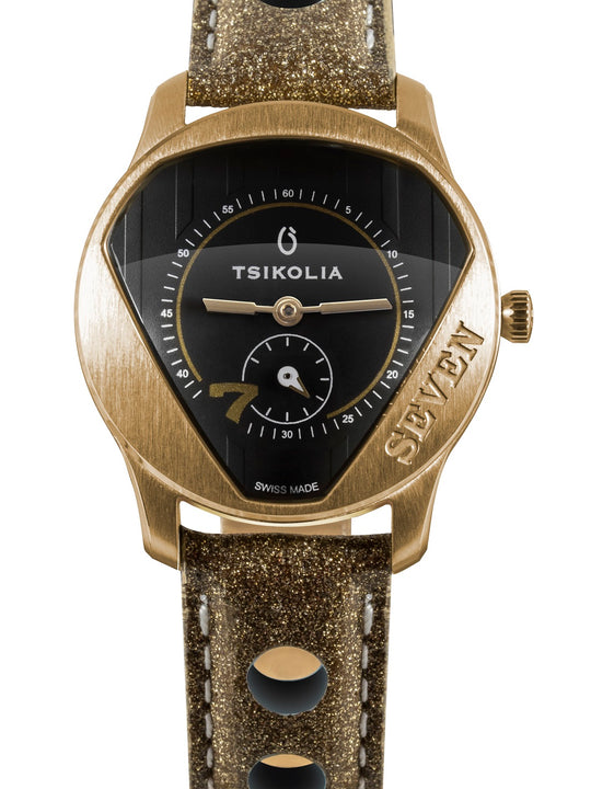 TSIKOLIA SEVEN Limited Edition Swiss Made Ladies Leather Watch - Black