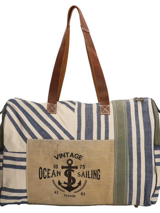 PE-Florence Vintage Ocean Sailing Ladies Shopper Bag - Blue
