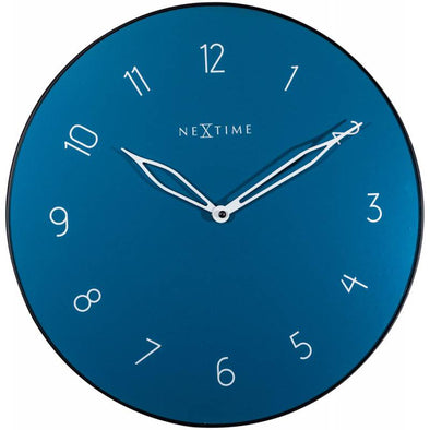 NeXtime 40cm Carousel Glass & Metal Round Wall Clock - Blue
