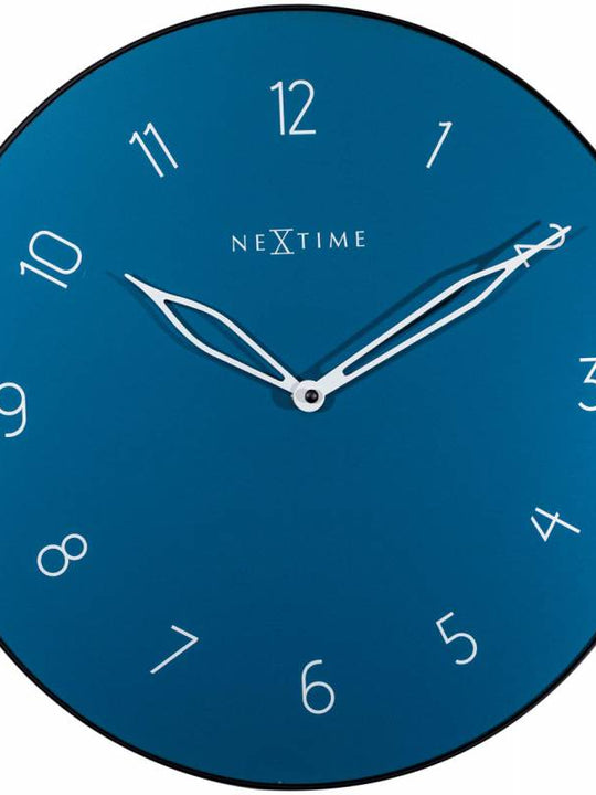 NeXtime 40cm Carousel Glass & Metal Round Wall Clock - Blue