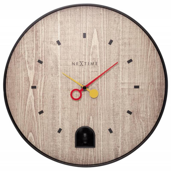 NeXtime 30cm Nightingale Black ABS Round Wall Clock - Black
