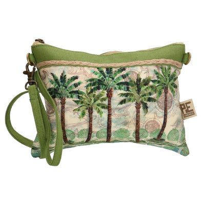 PE-Florence Palm Trees Ladies Shoulder Bag - Sand Olive