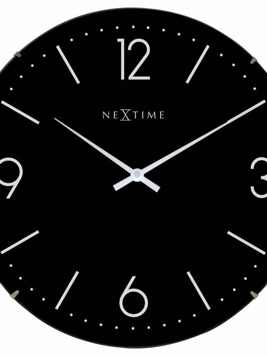 NeXtime 35cm Basic Dome Glass Round Wall Clock - Black 3157