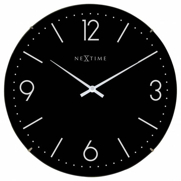 NeXtime 35cm Basic Dome Glass Round Wall Clock - Black 3157
