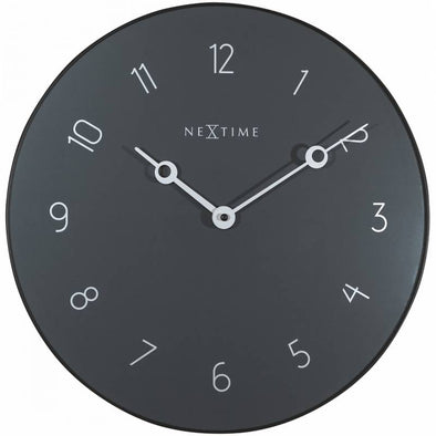 NeXtime 40cm Carousel Glass & Metal Round Wall Clock - Grey