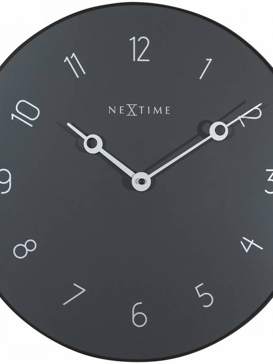 NeXtime 40cm Carousel Glass & Metal Round Wall Clock - Grey