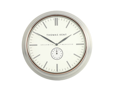 Thomas Kent 50cm Timekeeper White-Silver Round Wall Clock