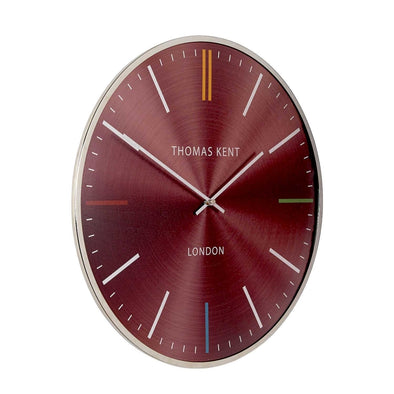 Thomas Kent 40cm Oyster Ruby Metal And Glass Dome Lens Round Wall Clock