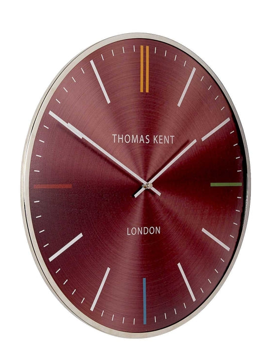 Thomas Kent 40cm Oyster Ruby Metal And Glass Dome Lens Round Wall Clock