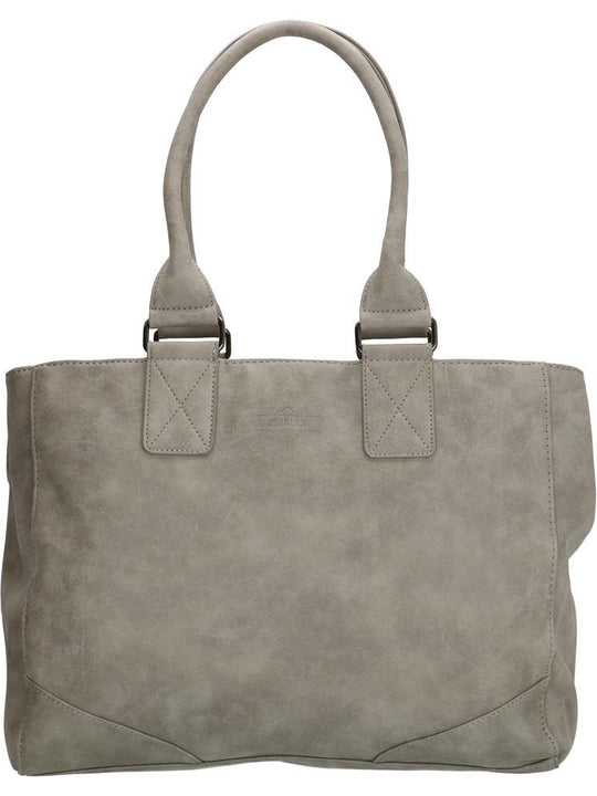Beagles Alcublas Ladies PU Leather Shopper Bag - Light Grey