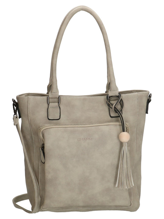 Charm London Covent Garden Ladies PU Shopper/Hand Bag - Grey 16778