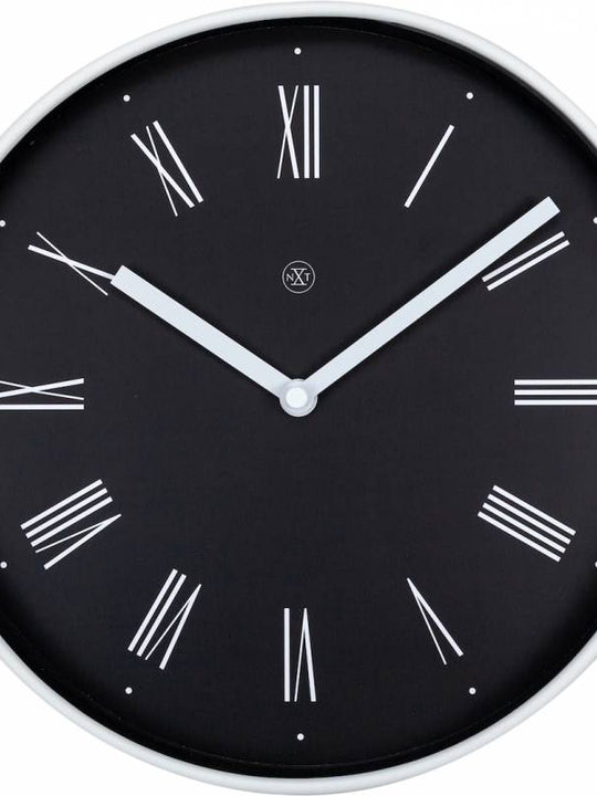 NeXtime 25cm Irving Plastic Round Wall Clock - Black