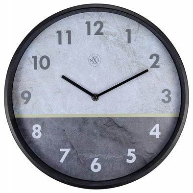 NeXtime 30cm Horizon Metal Round Wall Clock - Grey