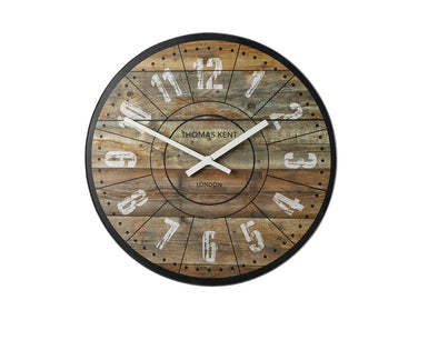 Thomas Kent 56cm Wharf Cotton Mill Mantel Round Wall Clock - Brown