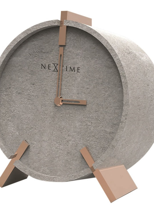 NeXtime 15cm Concrete Mohawk Table/Desk Clock - Grey