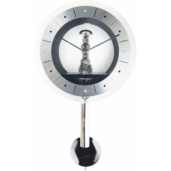 NeXtime 50.5cm New Beauty Wood & Metal Round Wall Clock - Silver