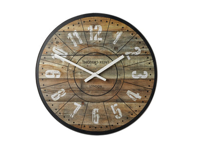 Thomas Kent 76cm Wharf Cotton Mill Mantel Round Wall Clock - Brown